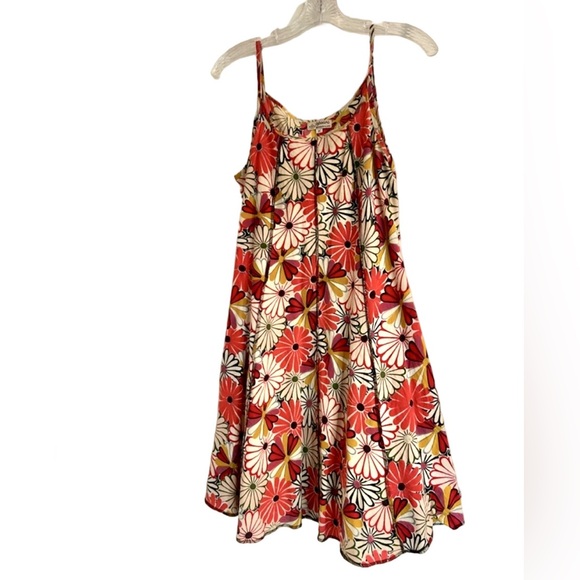 Apasara Spaghetti Strap Dress, M, Red, Yellow Floral - Picture 1 of 7